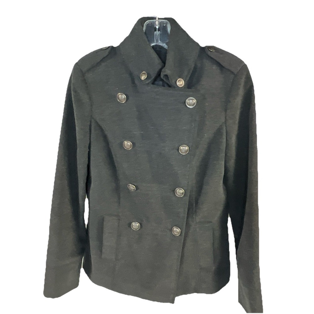 VTG Woolworths Gray-Black Double Breasted short Peacoat USA Sz 8